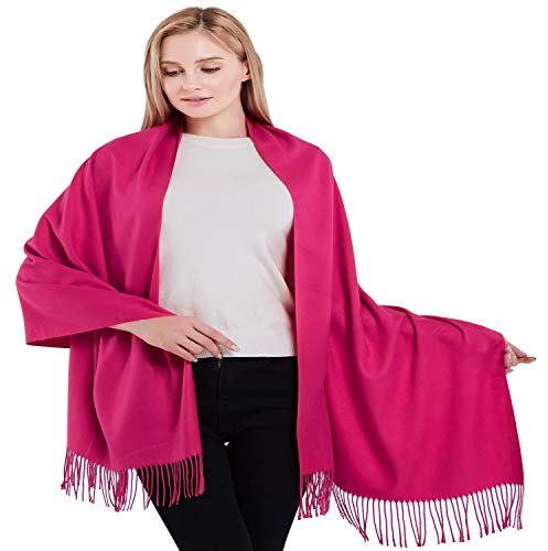CJ Apparel Rose Chaud Épaisse Solide Couleur Unie Conception Népalaise Châle écharpe étole Wrap Châles Pashminas Nouvelle