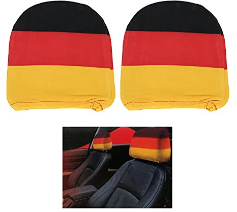 Bubble-Store 2er Set Auto Kopfstützenbezug Fussball EM Fanartikel Deutschland Flagge Fahne Universalgröße (HxB) ca. 30 x 22 - 25 cm