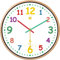 WONZOM Horloge Murale pour Enfants de 12 Pouces, Horloge décorative silencieuse à Piles sans tic-tac, Horloge Murale en verrecolorée Facile à Lire pour Le Salon/Chambre à Coucher/Salle d'étude