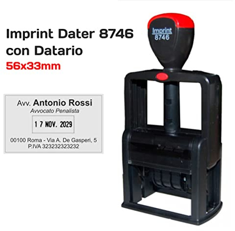 Timbro Auto Inchiostrante personalizzato con datario 56 x 33 mm