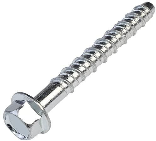 AERZETIX - C57358 - Set med 10 betongskruvar sexkantshuvud med fläns Ø7,8 x 60 mm - direktfäste utan plugg - för 6-sidig nyckel 10 mm - i stål - för renovering konstruktion
