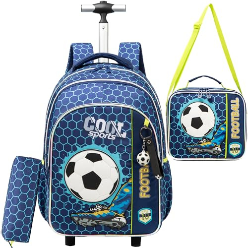 HTgroce Zaino con Ruote Scuola Zaino Trolley Borsa Scuola Elementare Zaini Bambino Ragazzi Media Zainetti Bambini con Rotelle Valigie Primario Secondario