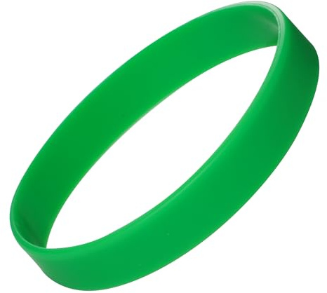 Komonee Plain Dark Green Coloured Silicone Sports Arm Exercise Wristband Bracelets Rubber Wrist Bands Party Accessories For Men Women Boys Girls (Pack of 1)
