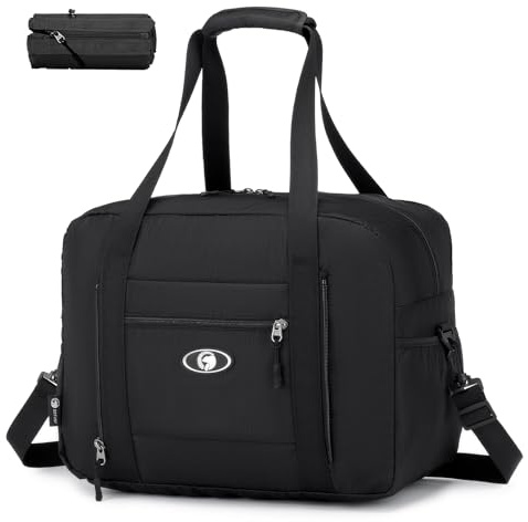 SPAHER Wizzair Vueling Reisetasche, 40 x 30 x 20 cm, faltbar, Handgepäck, wasserdicht, Sporttasche für Herren, Mutterschaftstaschen, Krankenhaus, Gepäck, Wochenende, Damen, 25 l, B495 - Schwarz