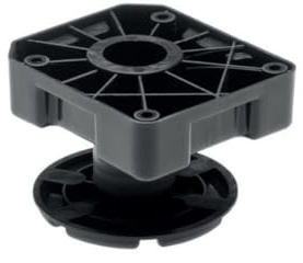 REJS Adjustable furniture heavy duty legs, black, plastic, sturdy, ideal for sofa, bed, cabinet, table - set of 4 (65-85mm)