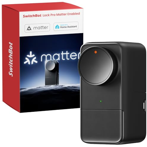 SwitchBot WLAN Smart Lock Pro Mit Aufladbarem Akku, Matter Over WiFi, Elektronisches Türschloss, schnell an deinem vorhandenen Türriegel installiert, unterstützt Apple Home, Alexa, Google Home, IFTTT