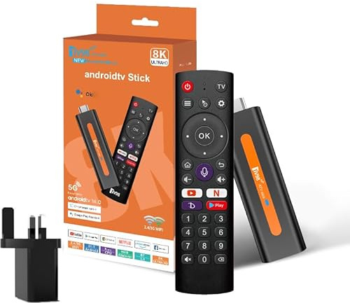 TV Stick 2GB RAM 16GB Quad-Core 64bit Dual 2.4G/5G WiFi HDR10+ Ultra USB HD Smart TV STICK Box Streaming Media (H6 2+16 BT)
