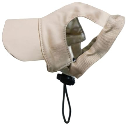 F Fityle Cappellino da Baseball per Cane con Foro per Le Orecchie Berretto Regolabile in Tela Visiera Estiva Cappello per Animali Domestici per Protezione Sola, Beige, XS