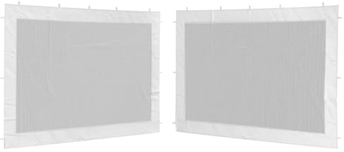 Fisinber Juego de 2 paredes laterales para carpa de fiesta, paneles laterales de malla de polietileno, 300 x 195 cm, accesorios universales para carpa de jardín, con cierre de , color blanco y negro