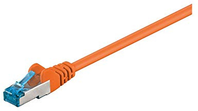 Goobay 93744 RJ45 Patchkabel CAT 6A S/FTP PiMF / 500 MHz Netzwerkkabel / Kupfer Internetkabel halogenfrei / RJ 45 Stecker / LAN Kabel / Orange / 2m