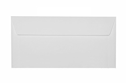 Paper24 je 25 DIN lang Briefumschläge mit Haftstreifen (ohne Fenster) 11x22 cm Grau