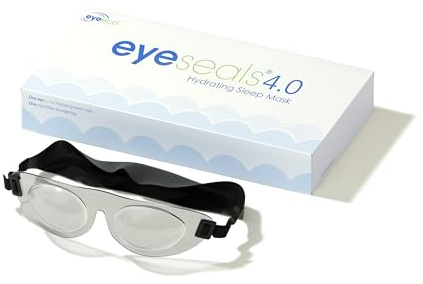 EyeEco Eyeseals 4.0 Sleep Mask – Clear – Moisturizing Eye Masks for Sleep Keep Dry Air Out – Latex-Free Eye Mask Great for CPAP Users