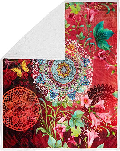 HIP Wohndecke Novali Nicki-Velours rot Größe 130x160 cm