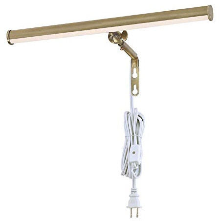 Westinghouse 7501300 14 Inch, 4 Watt Adjustable LED Picture Light with Decorative Hinge, Antique Brass Finish, 3000K