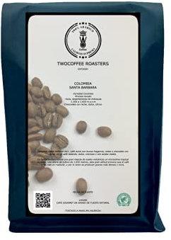 Café de especialidad en grano, tueste natural. 1kg de café recién tostado Colombia Santa Barbara
