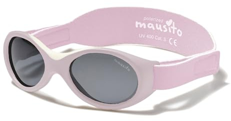 Mausito lunettes de soleil bébé fille 0-18 mois POLARISÉES & BIOPLASTIQUE sans BPA | Flexibles & souples lunette soleil bebe avec bandeau ajustable | 100% PROTECTION UV | Design européen