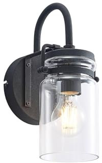 Lindby Wandleuchte, Wandlampe Innen 'Vintus' (Retro, Vintage, Antik) in Schwarz aus Metall u.a. für Wohnzimmer & Esszimmer (1 flammig, E27) - Wandstrahler, Wandbeleuchtung Schlafzimmer /