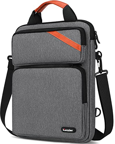 iCozzier 13–13,3 tums laptop messenger axelväska, vertikala dubbla fickor bärbar dator business portfölj handväska för 13,3 tums Macbook