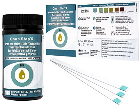 Confezione da 100 strisce reattive per la glicemia One+Step I test rapido per la glicemia a casa I test per il diabete I strisce reattive per la misurazione rapida della glicemia