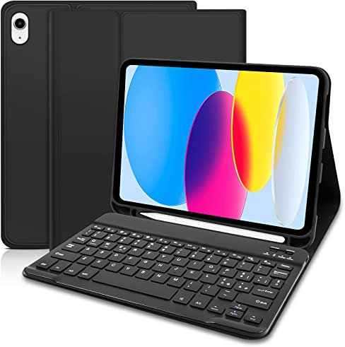 Yeegnar Custodia con Tastiera per iPad 10 2022 10.9, Compatibile con Nuovo 11 (A16) 2025, Italiano QWERTY Tastiera Custodia iPad 10.9 (A2696/ A2757) & 11 (A3354/ A3355) (iPencil non incluso)