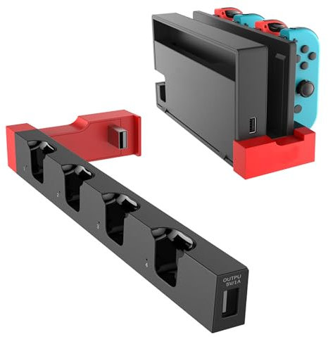 iFCOW Caricatore per Joy-con, Caricatore USB per Dock di Ricarica Compatibile con i Controller Joy-con di Nintendo Switch e Switch OLED