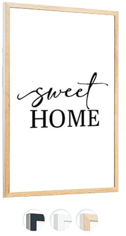 edihome, Bilderrahmen A3, (1 Stück), 29,7 x 42, Holz, Photo Frame, Rahmen din a3, für Diplome, bruchsicheres Acrylglas, für Poster und Bilder, Hoch- und Querformat (Braun, 1 Stück)