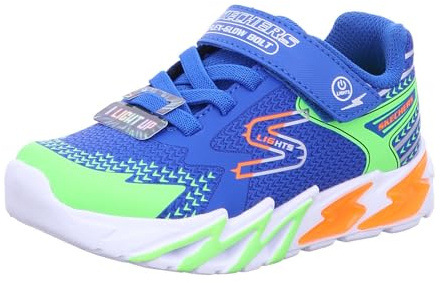 Skechers träningsskor för pojkar, Royal Synthetic/Textil/Lime, Orange, och, 3 UK, Royal Synthetic Textile lime orange och, 3 UK