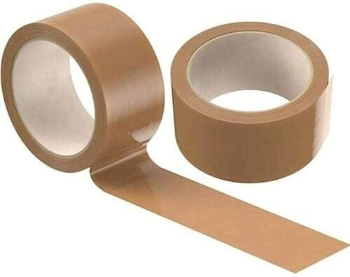 6x Buff Brown Packing Tape Rolls General Purpose Packaging Long Tape/Heavy Duty Adhesive Tape Roll for Packing and Shipping 48mmx66m