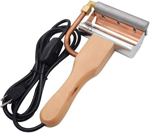 Umiup-Equipo de Apicultura con Tapa eléctrica, raspador de Miel con Apertura de Tapa, Herramienta con Mango de Madera, Tenedor de Apertura de Tapa, Apicultura
