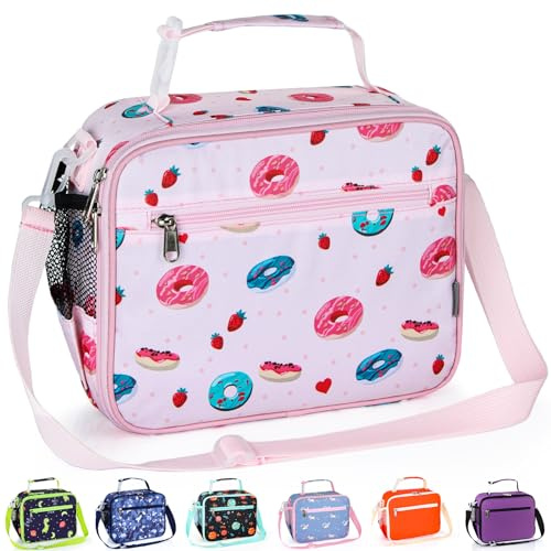 Homtibrm Insulated Lunch Bag, Kids Lunch Cool Bag with Adjustable Strap, Waterproof Lunch Box Bag for Adults Kids Boys Girls Work School Picnic