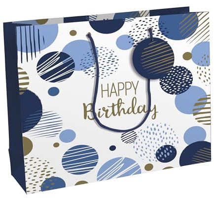 Clairefontaine 32487-6Cpack – Juego de 6 bolsas de regalo Excellia, formato Shopping – 37,3 x 11,8 x 27,5 cm, 210 g, diseño de HB azul, embalaje de regalo, ideal para: Juegos de Sociedad, Puzzles