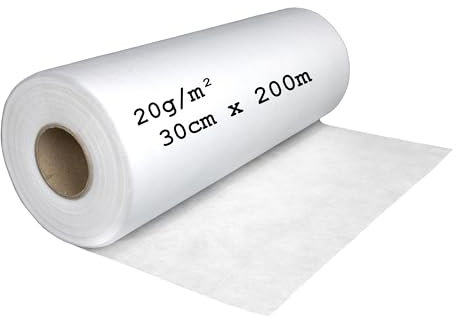 Koi Couverture filtrante pour bassin et systèmes de filtration | Épaisseur : 20 g/m² | 30 cm x 200 m | Rouleau non tissé perméable à l'eau de qualité professionnelle | Fabriqué en Allemagne