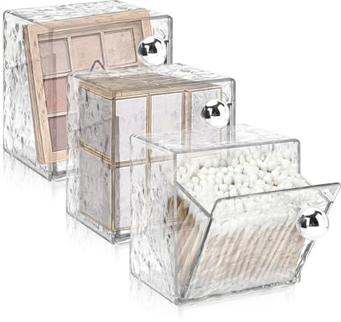 SITAKEGS Organizer in acrilico Qtip, montato a parete, per trucco, in cotone, piccolo organizer da parete, per bastoncini di cotone, per capelli