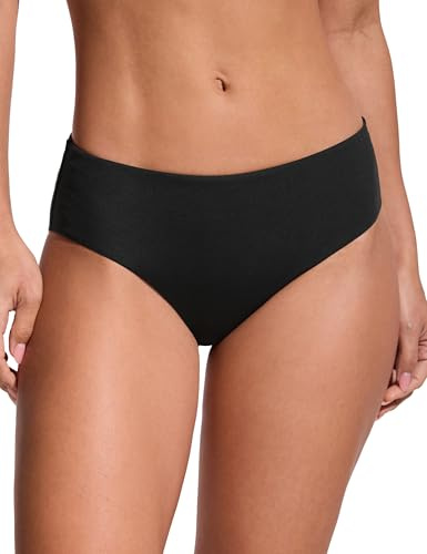 CRZ YOGA Damen Bikini Unterteile Mittlerer Aufstieg Voll Gefüttert Baden Swimsuit Basic Swim Surfen Slips Schwarz 38