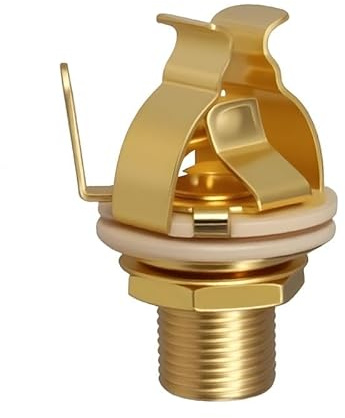 4-Contact Stereo Output Jack Socket for Guitar Bass, Pure Tone Full-Contact Metal Jack with Locking Nut and Washer for Electric Guitar Bass Speakers Footswitch