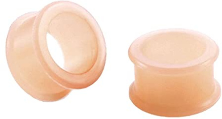 RDSGYZ Lot de 2 tunnels charmants en silicone doux et flexibles - Écarteurs d'oreille élégants - Couleur chair - Bracelets en silicone souples et flexibles - Pour unisexes