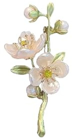 Jasmine Flower Pins Elegant Flower Brooch for Women Cute Enamel Pins for Women Clothing Jacket Hats Bags Accessories