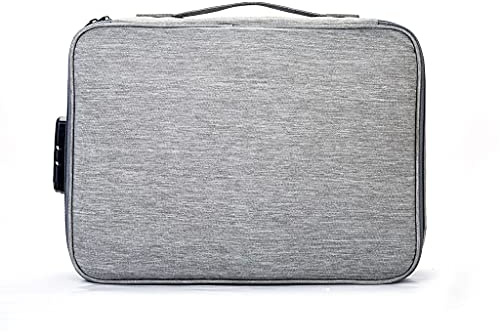 Dokumentväskor, Dokumenthållare med dragkedja, dokumentväska stor, arkivlådor(Grey)