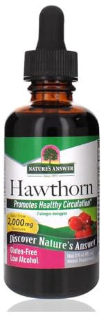 Nature's Answer Organic Hawthorn Extract 2 Oz - Low Alcohol, Gluten Free & Kosher - Heart Support - Ideal for Hawthorn Berry Tea