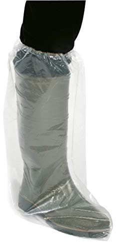 Kerbl Einmalüberschuh (hohe Ausführung, 100 Stück, L x H 40 x 50 cm, Farbe weiß transparent, mit Gummizug) 15375