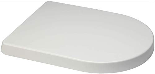 TOP AND STANDARD FIX, SHORT/MIDDLE/LONG PROJECTION D Shape One Button Quick Release Soft Close White Toilet Seat (LONG ELONGATED PROJECTION)