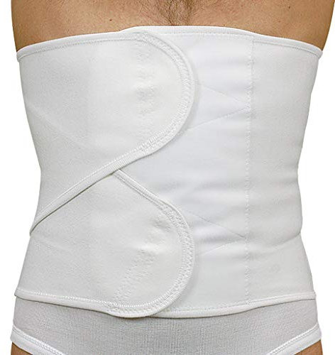 Sana 55101 (taille 1) - Ceinture tour de taille Bande Abdominale post-opératoire ajustable élastique en coton hauteur 28 cm double fermeture autoagrippante réglable et attelles lateral