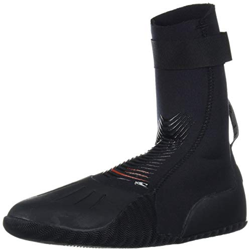 O'Neill Heat 3mm Round Toe Neoprene Boot with Textured Rubber Sole for Cold Water Surfing, Paddleboarding, Snorkeling, Black, 9