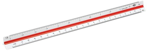 Wedo 5255001 Righello triangolare (architetto 1, plastica, 30 cm, scala 1:20, 1:25, 1:50, 1:75, 1:100, 1:125) bianco