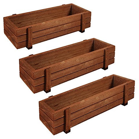 3pcs cajas jarrones tarros de plantas de madera para Decoration exterior interior casa jardín