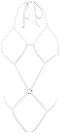 SHERRYLO Sexy Mini Monokini Extreme Micro Bikinis for Women Various Sexy Style (White)