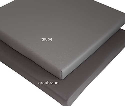 Pflegeleichtes Sitzkissen Stuhlkissen Bankkissen 40x40cm Kunstlederbezug in Gastroqualität (Taupe)