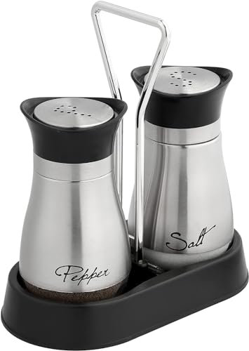 Ensemble Salière et Poivrière Avec Bouteille en Verre Transparent, Distributeur D'épices Rechargeable Pour la Cuisine, le Camping, le Barbecue, le Restaurant