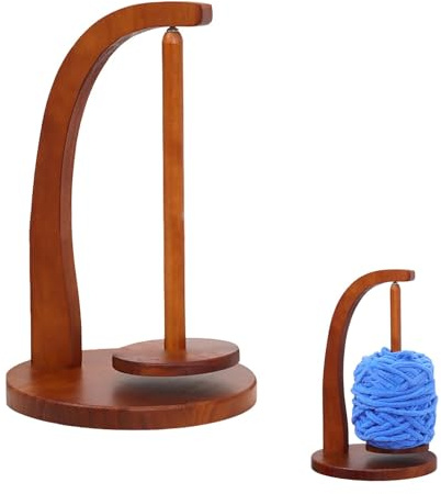 Yarn Holder for Knitting and Crocheting, Wooden Yarn Rack Stand with Slots, Rotatable Yarn Spinner Yarn Ball Holder for Knitting Lovers Supplies Gift