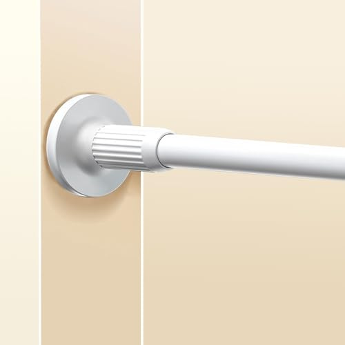 GOLDION Asta telescopica multifunzione senza fori, 115-565 cm, colore bianco opaco, allungabile, asta telescopica extra lunga, per pareti divisorie, tende e balconi